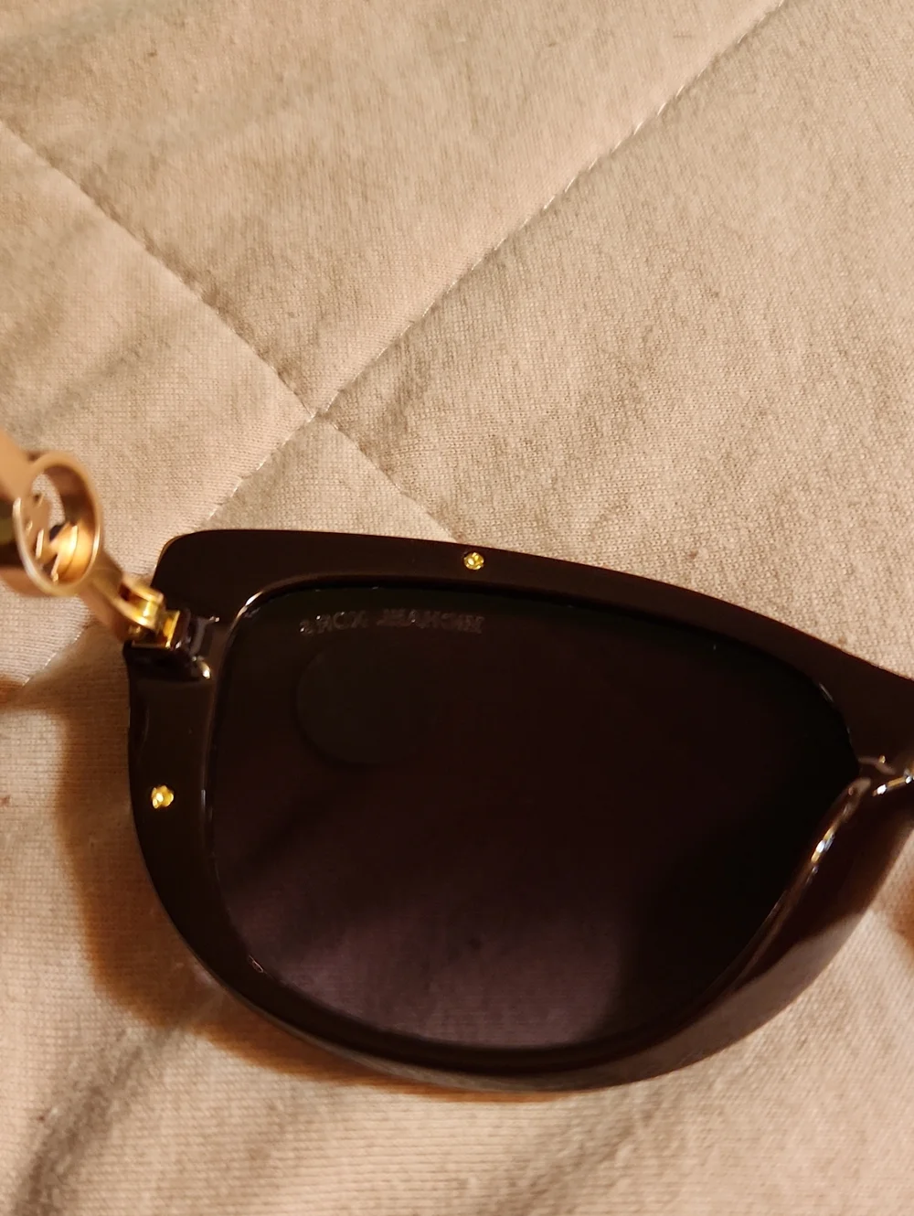 Michael Kors Black Cat Eye Sunglasses with Gold Accents